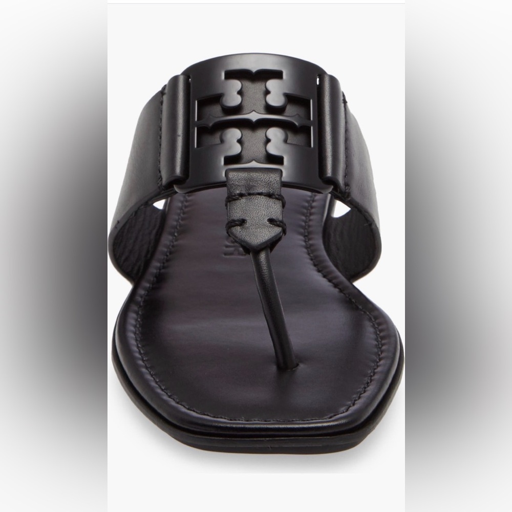 Tory Burch Georgia Black Calf Leather Sandals